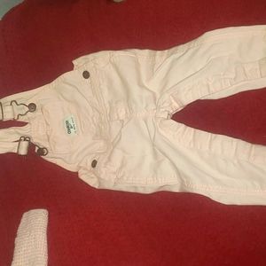 Osh Kosh pink overalls with heart sz 9m
